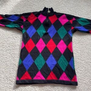 Vintage Classiques Entier Women’s Wool Argyle Sweater